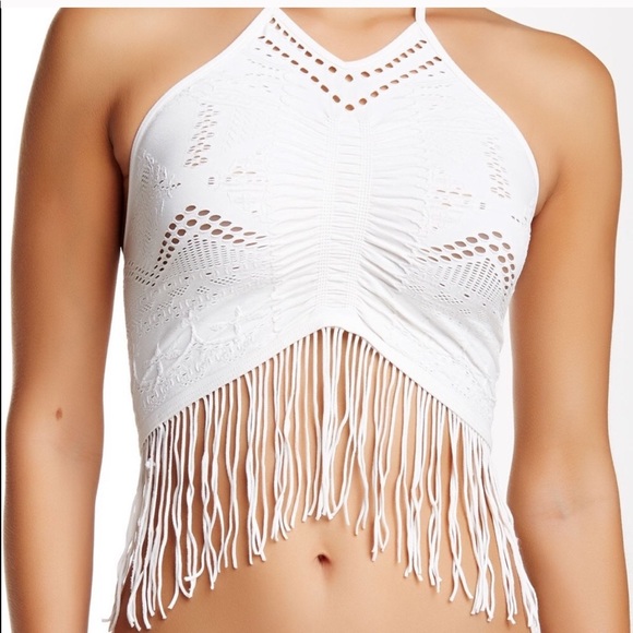 Free People Tops - Festival Fringe Halter Crop Top